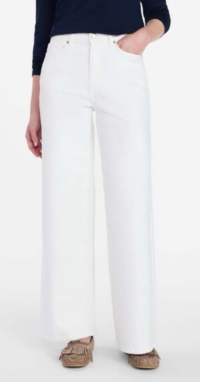 Time and Tru High Rise Wide Leg Jeans Size 18 White